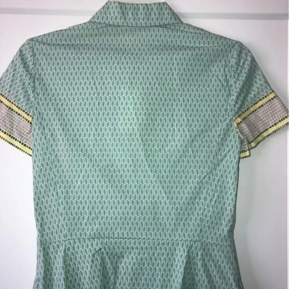 New tory burch shore green Dress 2 Short sleeve button top shirt dress